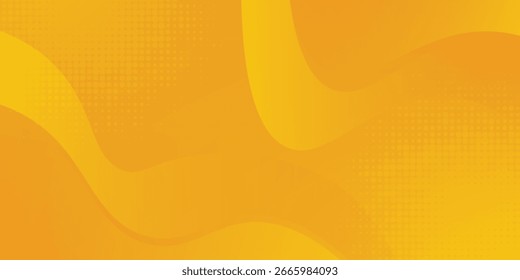Fondo amarillo abstracto con Formas circulares y composición de semitono. Ilustración vectorial