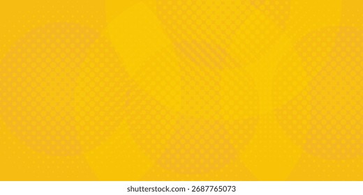 Fondo amarillo abstracto con Formas circulares y composición de semitono. Ilustración vectorial. Eps10