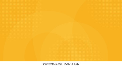 Fondo amarillo abstracto con Formas circulares y composición de semitono. Ilustración vectorial