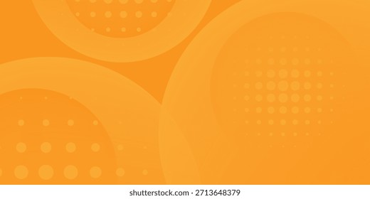 Fondo amarillo abstracto con Formas circulares y composición de semitono. Ilustración vectorial