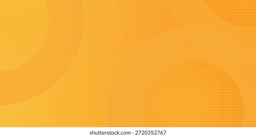 Fondo amarillo abstracto con Formas circulares y composición de semitono. Ilustración vectorial