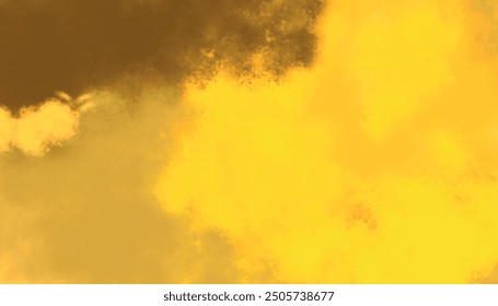 Abstract yellow background. Colorful orange and brown watercolor background. Abstract bright and dark background. Modern yellow clouds background.	