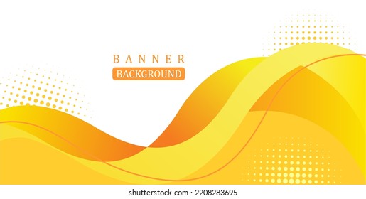 abstract yellow background, curve and halftone background for banner template