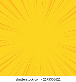 Abstract Yellow Background With Dark Perspective Explosion Lines. Centered Cartoon Comic Bang Wallpaper