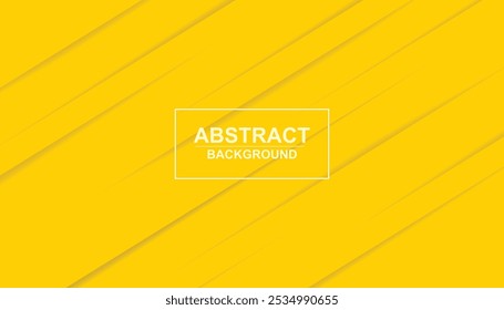 Abstract yellow background with diagonal papercut lines. yellow background modern diagonal shading. geometrical shapes from cut paper