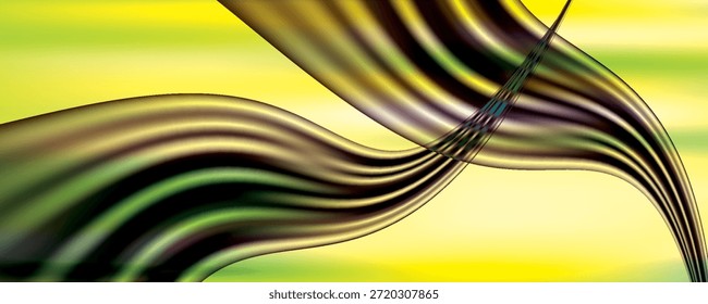 fundo amarelo abstrato e onda digital com desfoque de movimento
