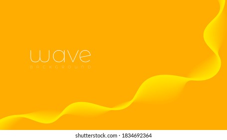Abstract yellow background with yellow dynamic gradient wave shape. Vector illustration.