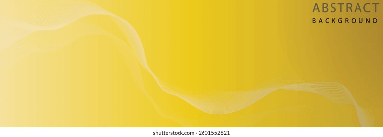 Abstract yellow background with flowing lines for futuristic concept. Dynamic waves. vector illustration.