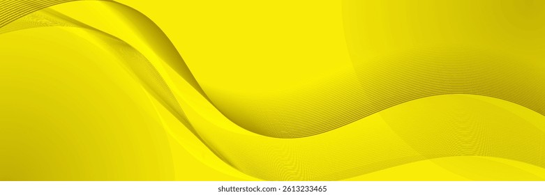 Abstract yellow background with flowing lines for futuristic concept. Dynamic waves. vector illustration.