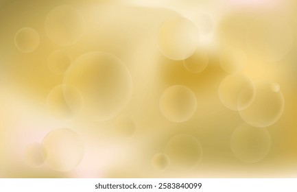 Abstract Yellow Background with Golden Bokeh Circles