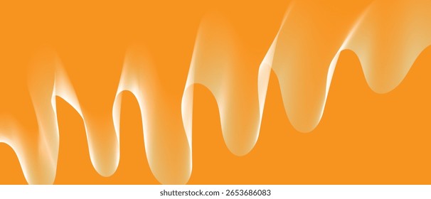 Fondo amarillo Abstractas con líneas doradas y diseño de onda que fluye