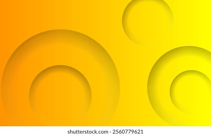 abstract yellow background with gradient tones and geometric circular shapes creating depth and dimension. Useful for presentations,design projects,or digital backdrops to convey creativity and energy