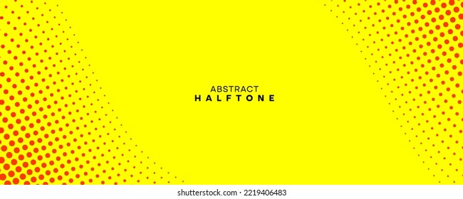 Resumen de fondo amarillo con medio tono. Plantilla moderna de diseño de banner horizontal. Nuevo diseño para 2022-2023