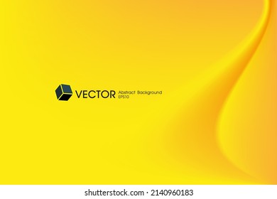 Abstract yellow background with icon. Blurred water line backdrop. Vector illustration for design banner or poster