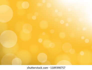 Abstract yellow background with light bokeh, Vector abstract bokeh with colored background, Festive defocused lights, Defocused or blurred bokeh background, Vector illustration