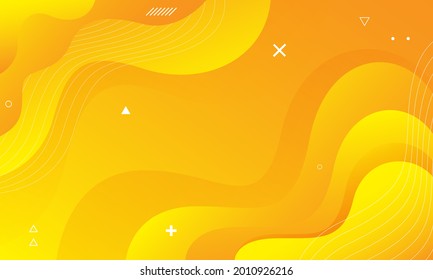 Abstract yellow background. Liquid color background design. Fluid gradient composition. Vector illustration