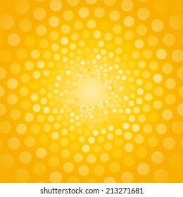 abstract yellow background made of small circles