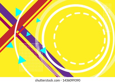 Abstract yellow background. Minimal geometric shape and line. Vector illustration on flat style.