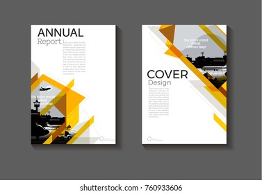 abstract yellow background modern cover design modern book cover Brochure cover  template,annual report, magazine and flyer layout Vector a4
