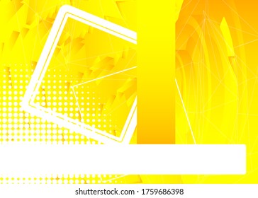Abstract yellow background modern futuristic geometric graphic with white stripes. Vector illustration.