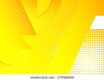 Abstract yellow background modern futuristic geometric graphic with white stripes. Vector illustration.