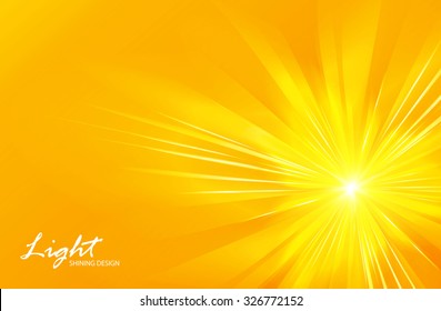 Abstract yellow background. Motion. Sunburst design. Vector illustration