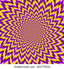 Abstract yellow  background with optical expansion illusion