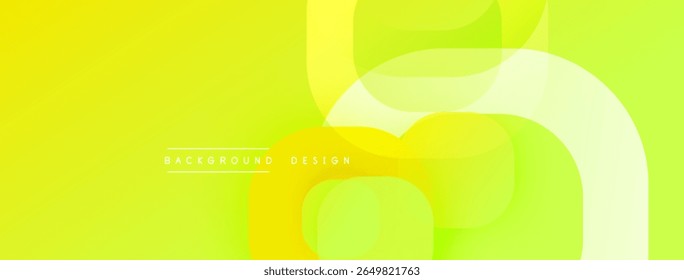 Abstract yellow background. Overlapping shapes create dynamic visual effect. Modern design suitable for digital projects. Bright, vibrant colors.