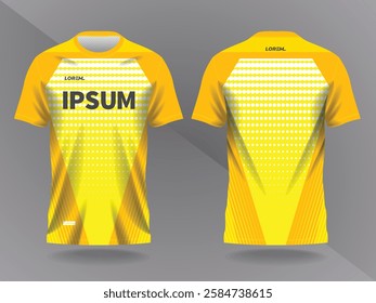 abstract yellow background and pattern for sport jersey design and mockup. front and back view template