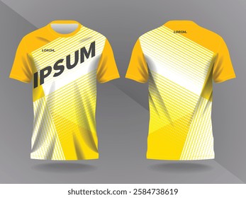 abstract yellow background and pattern for sport jersey design and mockup. front and back view template