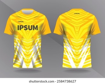 abstract yellow background and pattern for sport jersey design and mockup. front and back view template