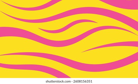 Abstract yellow background with pink wave pattern