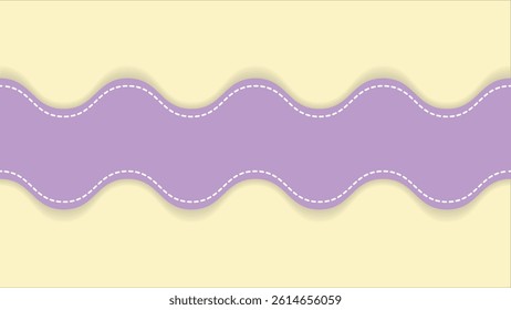 abstract yellow background with purple wave striped shapes