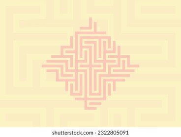 abstract yellow background with random maze pattern
