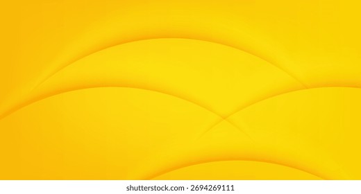 Abstract Yellow Background with Smooth Curved Layers and Gradient Light Effect. Modern Trendy design in Vector EPS 10 