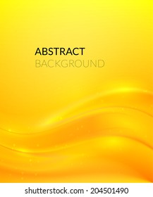 Abstract yellow background with smooth lines, vector illustration