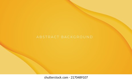 Abstract yellow background with smooth shapes. Papercut Effect