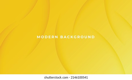 abstract yellow background smooth wave lines with shadow effect. vector illustration