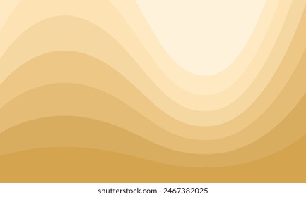 Abstract yellow background. Smooth wavy mustard colored geometry. Waves and bends. Vector monochrome illustration in flat style