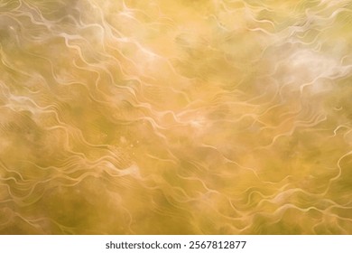 Abstract yellow background, soft wavy patterns, warm tones, artistic texture, suitable for design projects.