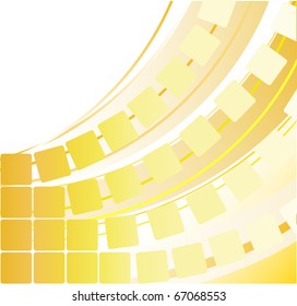 abstract yellow background with squares and arcs