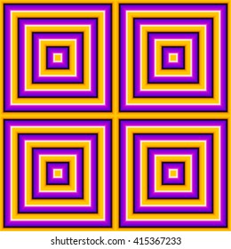 Abstract yellow background with squares (motion illusion). Seamless pattern.