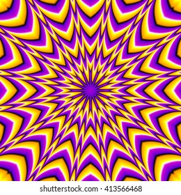 Abstract yellow background with star (motion illusion)