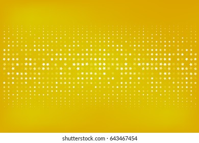 Abstract yellow background with stars. Vector illustration