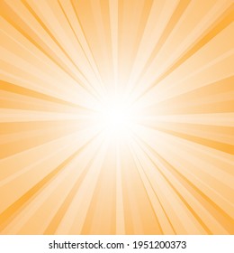 Abstract yellow background with sun ray. Summer vector illustration for design
