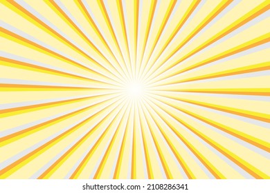 Abstract yellow background with sun ray. Summer vector illustration for design