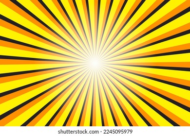 Resumen de fondo amarillo con rayos solares. Ilustración vectorial de verano para el diseño