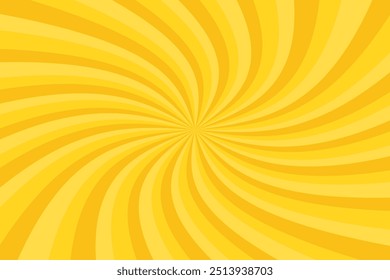 Abstract yellow background with sun rays light. Vector illustration.
