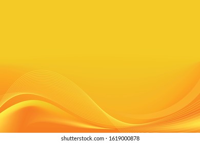 Abstract Yellow Background Template Vector, Yellow Background with Smooth Wave and Gradient Design