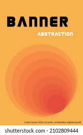 Abstract yellow background with text, pit effect, many circles, poster, banner, wallpaper, cover